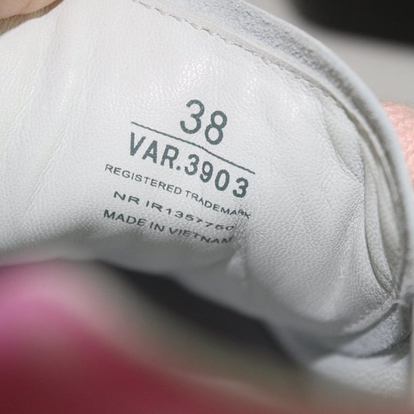 Womens Premiata Light Leather Sneakers White and Pink Shoes 38 EU 8 Worn 2x - Picture 8 of 9